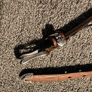 Brighton Tan Leather Belt with Silver Accents